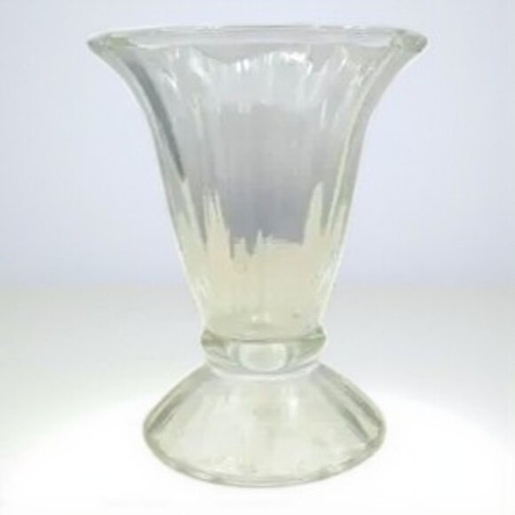 MCM Vintage Ice Cream Sundae Set Parfait 5" Glass Scalloped Edge - Picture 4 of 12